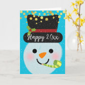 年末年始の追加雪だるま カード (黄色い花)