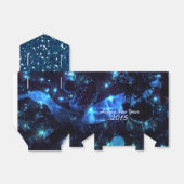 年末年始の青いライトとグリッターパターンの好意ボックス フェイバーボックス (折り畳みなし)