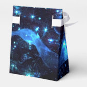 年末年始の青いライトとグリッターパターンの好意ボックス フェイバーボックス (裏面サイド)