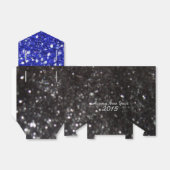 年末年始の青と黒のグリッターパターンの好意ボックス フェイバーボックス (折り畳みなし)