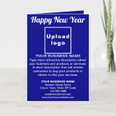 年末年始の青折りグリーティングカード カード (正面)