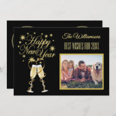 年末年始の4枚数々のコラージュのフロントバックカード 招待状 (正面/裏面)