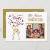 年末年始の4枚数々のコラージュのフロントバックカード 招待状 (正面/裏面)