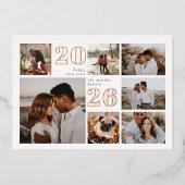 年末年始グリッド |写真モダンコラージュ 箔シーズンカード (正面)