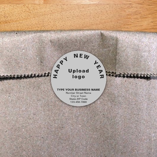 年末年始グレイ丸ステッカー ラウンドシール