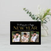 年末年始コラージュFOIL編集可能カラーポストカード 箔シーズンポストカード (立ち正面)