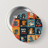 [年末年始パターン]ボタン 缶バッジ (正面&裏面)