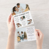 年末年始フォトコラージホリデーカード オールインワン招待状 (貼ってはがせる)