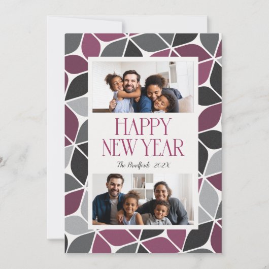 年末年始フォトブラック（マゼンタ） シーズンカード (正面)