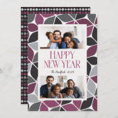 年末年始フォトブラック（マゼンタ） シーズンカード (正面/裏面)