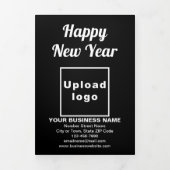 年末年始ブラックトリフォールドカード 三つ折りカード (カバー)