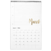 年末年始最高のの挨拶 |折れ線のノート カレンダー (3月 2026)