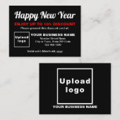 年末年始黒割引カード 割引カード (正面/裏面)