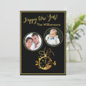 年末年始2枚フォトクロックカード 招待状 (スタンド正面)