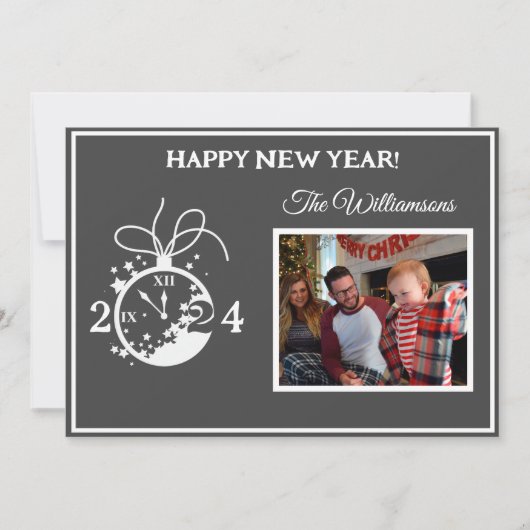 年末年始4枚フォトクロックカード 招待状 (正面)