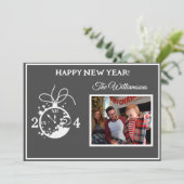 年末年始4枚フォトクロックカード 招待状 (スタンド正面)