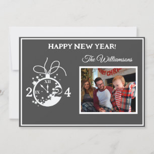 年末年始4枚フォトクロックカード 招待状