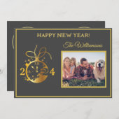 年末年始4枚フォトクロックカード 招待状 (正面/裏面)