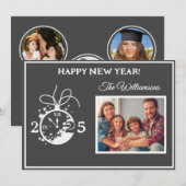 年末年始4枚フォトクロックカード 招待状 (正面/裏面)