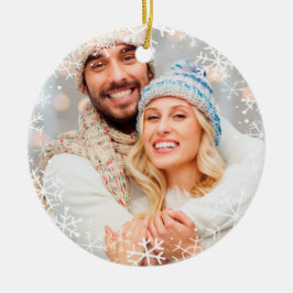 年次クリスマスの白い雪片のカスタム色 セラミックオーナメント