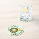 年次チリコックオフ調理師オフボウルのグリーンチリ ラウンドペーパーコースター (インサイチュ)