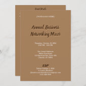 年次ビジネスネットワーキングミキサー招待状カード 招待状 (正面/裏面)