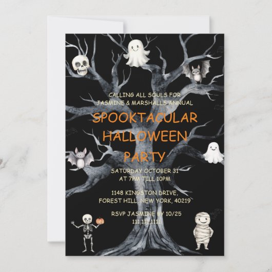 年次ファミリーハローウィンパーティ 招待状 (正面)