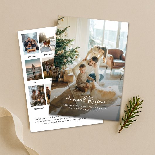 年次レビュー家族の写真クリスマス シーズンカード