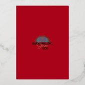 年次企業のホリデーパーティー金ゴールド 箔招待状 (裏面)