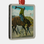 年次塩水性沼沢のロデオの強く反対するブロンコ メタルオーナメント (右)