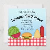 年次夏BBQのピクニックパーティの招待状 セーブザデート (裏面)