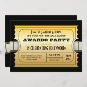 年次映画賞によっては金チケットがパーティを楽しみます 招待状 (正面/裏面)