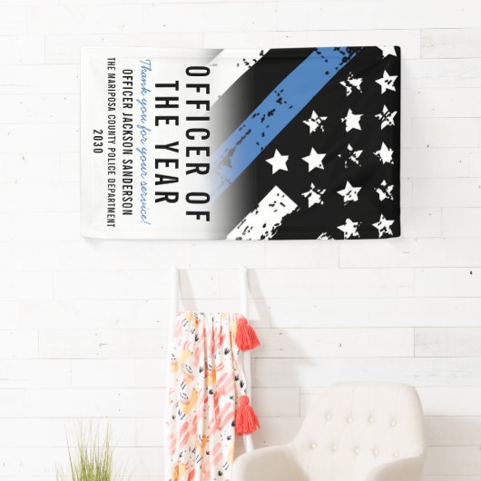 年法執行の警察官 横断幕 (インサイチュ)