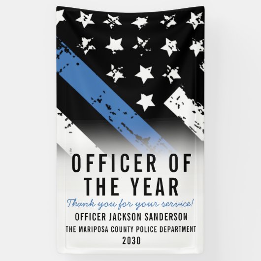 年法執行の警察官 横断幕 (縦)