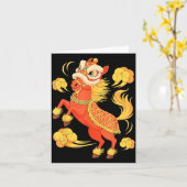 年火馬中国のルナイラスト カード (黄色い花)