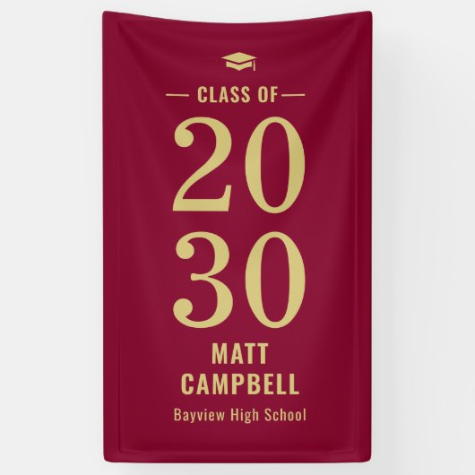 年無地の編集可能カラー卒業バナー 横断幕 (縦)