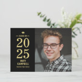 年無地の編集可能カラー卒業招待状 招待状 (スタンド正面)