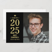 年無地の編集可能カラー卒業招待状 招待状 (正面/裏面)