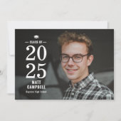 年無地の編集可能カラー卒業招待状 招待状 (正面)