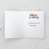 年熱狂するを取ったおばあさん誕生日 カード (内部)