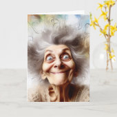 年熱狂するを取ったおばあさん誕生日 カード (黄色い花)