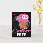 年癌の自由な生存者乳がん黒い部屋 カード (黄色い花)