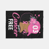 年癌の自由な生存者乳がん黒い部屋 フリースブランケット (正面(横))