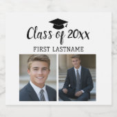 年級名卒業2枚の写真クラシック集 ビールラベル (シングルラベル)