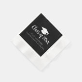 年級名目卒業上限白黒 縁ありカクテルナプキン (角)