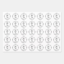 年級大学院白黒タイポグラフィ ラッピングペーパーシート