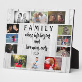 年素朴別家族ことわざ記念写真コラージュ フォトプラーク (側面)