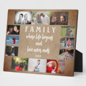 年素朴別家族ことわざ記念写真コラージュ フォトプラーク (側面)