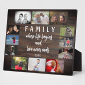 年素朴別家族ことわざ記念写真コラージュ フォトプラーク (側面)