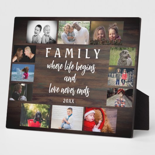 年素朴別家族ことわざ記念写真コラージュ フォトプラーク (側面)